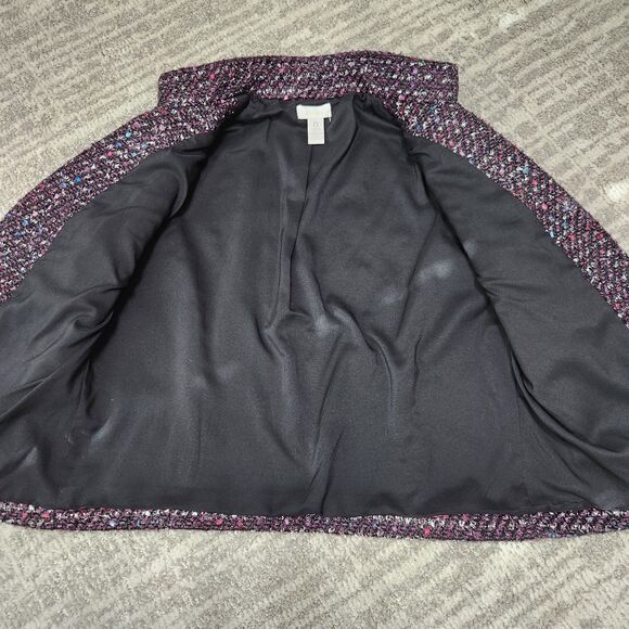 Chico's Women's Sparkle Tweed Jacket purple size 0 or S ladies - Picture 7 of 12